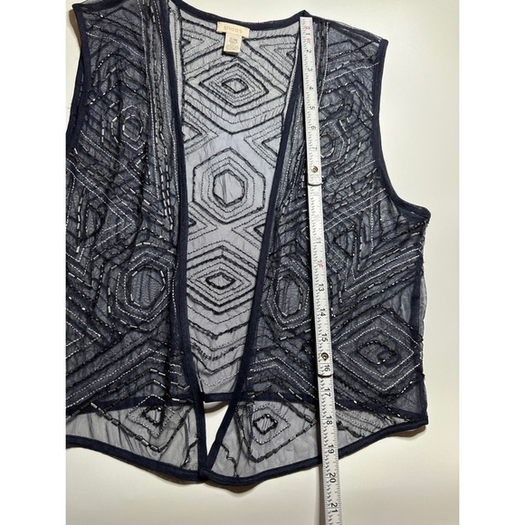 Chicos Sheer Embellished Short Vest - Picture 8 of 8